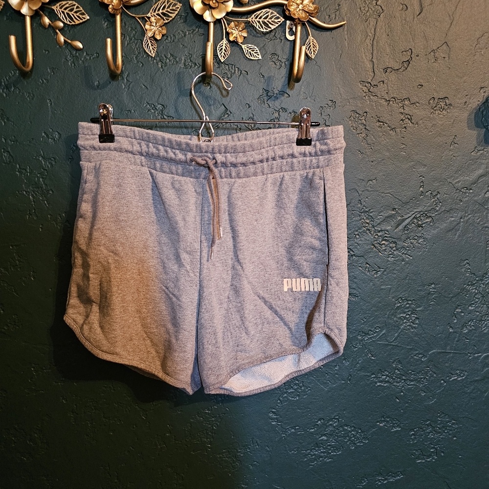 Puma Women's Gray Drawstring Athletic Shorts